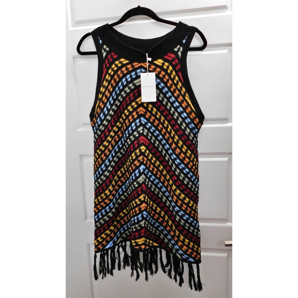 DODO BAR OR Saul Top Black Combo Fringe Bottom sz 42 NWT